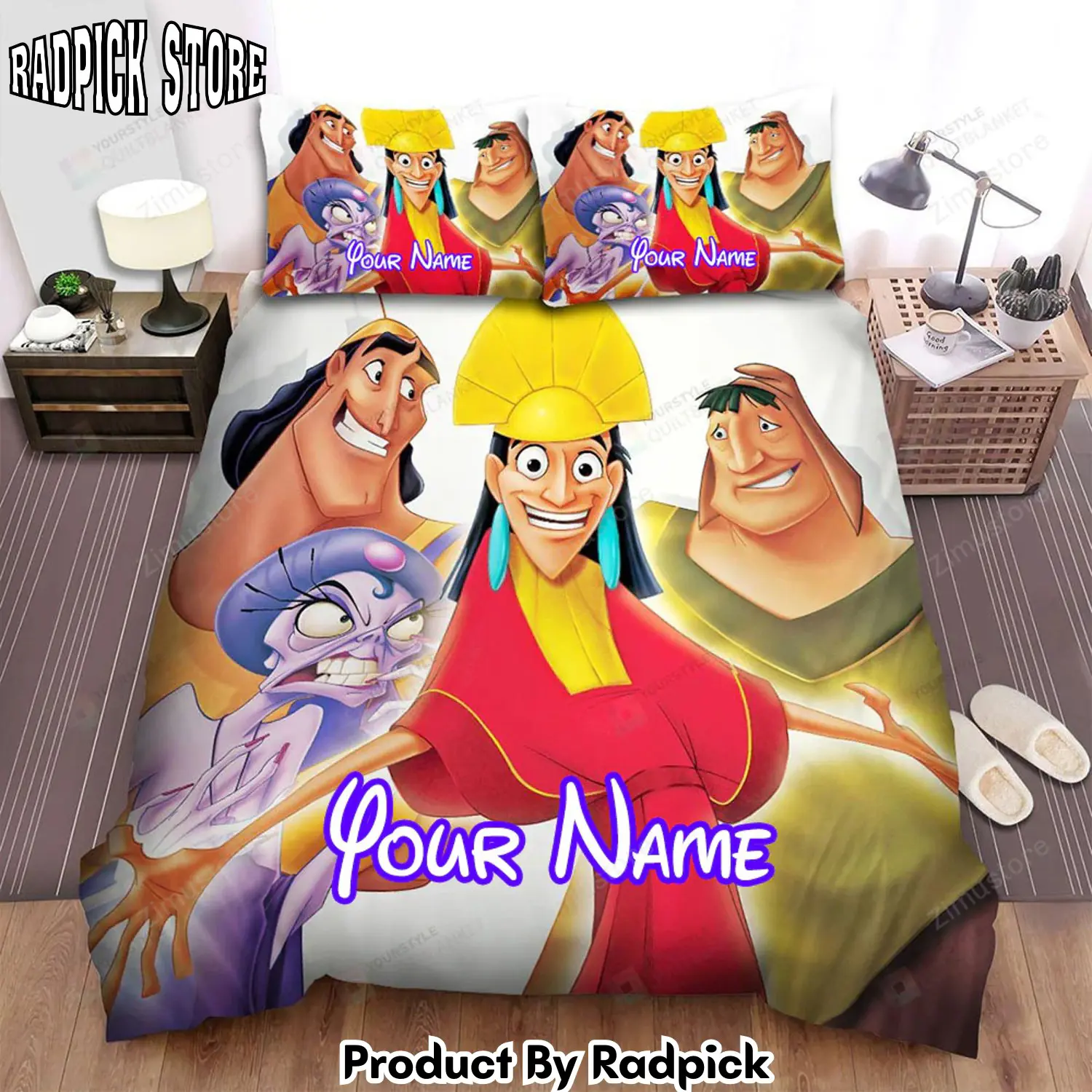 Radpick the emperors new groove main characters bed sheet spread duvet cover personalized name bedding sets rp3271295